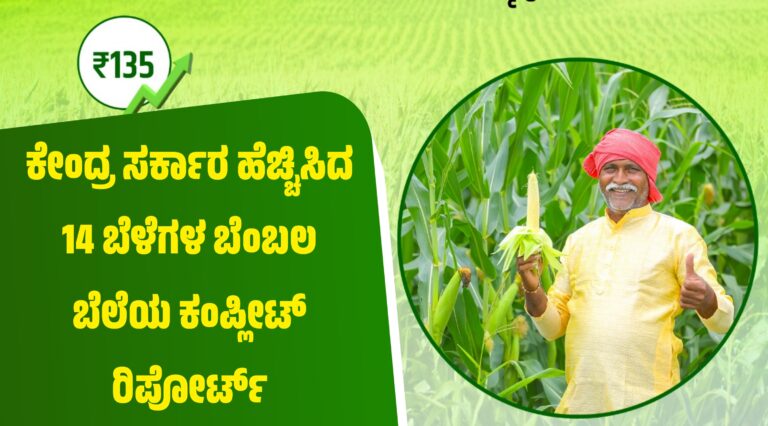 ಕೇಂದ್ರ ಸರ್ಕಾರ ಹೆಚ್ಚಿಸಿದ 14 ಬೆಳೆಗಳ ಬೆಂಬಲ ಬೆಲೆಯ ಕಂಪ್ಲೀಟ್ ರಿಪೋರ್ಟ್