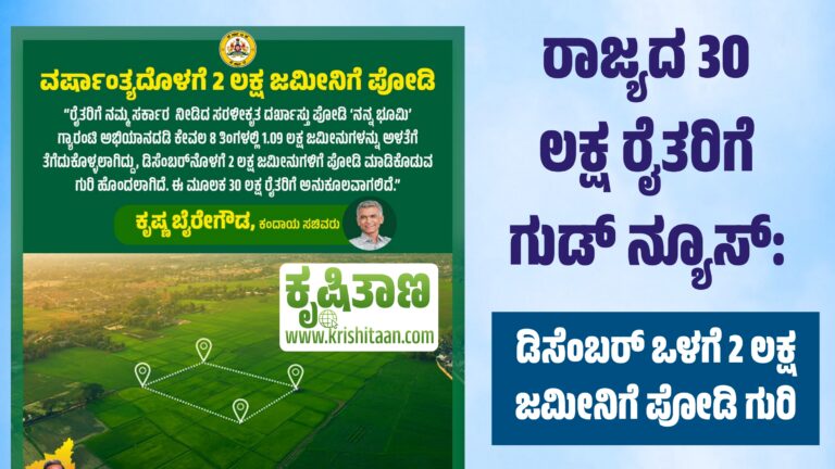 30 ಲಕ್ಷ ರೈತರಿಗೆ ಗುಡ್ ನ್ಯೂಸ್: ಡಿಸೆಂಬರ್ ಒಳಗೆ 2 ಲಕ್ಷ ಜಮೀನಿಗೆ ಪೋಡಿ ಗುರಿ