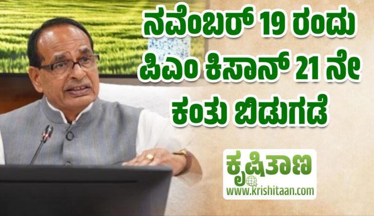 ನವೆಂಬರ್ 19 ರಂದು ಪಿಎಂ ಕಿಸಾನ್ 21 ನೇ ಕಂತು ಬಿಡುಗಡೆ