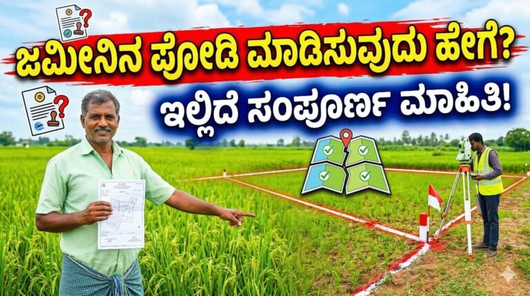 ಜಮೀನಿನ ಪೋಡಿ ಮಾಡಿಸುವುದು ಹೇಗೆ? ಇಲ್ಲಿದೆ ಸಂಪೂರ್ಣ ಮಾಹಿತಿ.