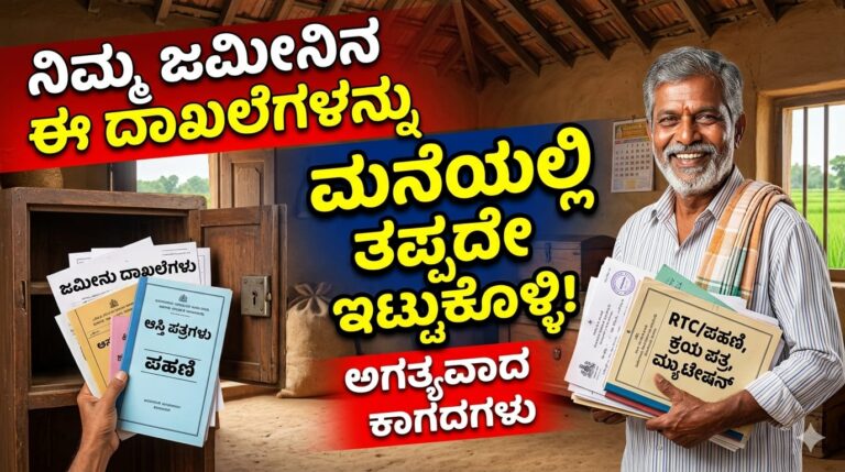 ನಿಮ್ಮ ಜಮೀನಿನ ಈ ದಾಖಲೆಗಳನ್ನು ತಪ್ಪದೇ ಮನೆಯಲ್ಲಿ ಇಟ್ಟುಕೊಳ್ಳಲೇಬೇಕು.!